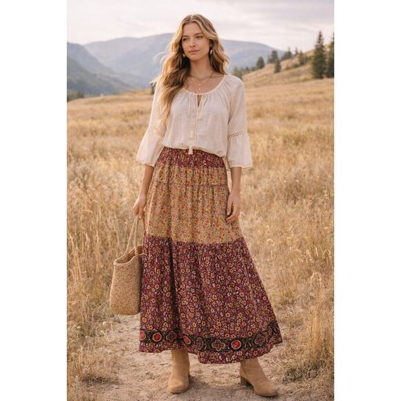 NATURAL LIFE Dresses & Skirts - New with Tags Natural Life Camille Embroidered Maxi Skirt Boho Floral S